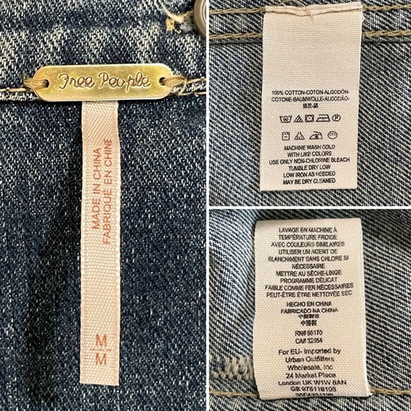 Free People Throwback Distressed Denim Knit Hooded Jacket Medium - Picture 16 of 16